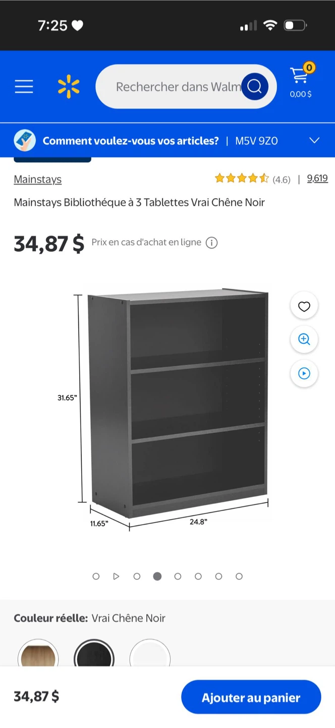 Mainstays 3-Shelf Bookcase - Black - photo 2