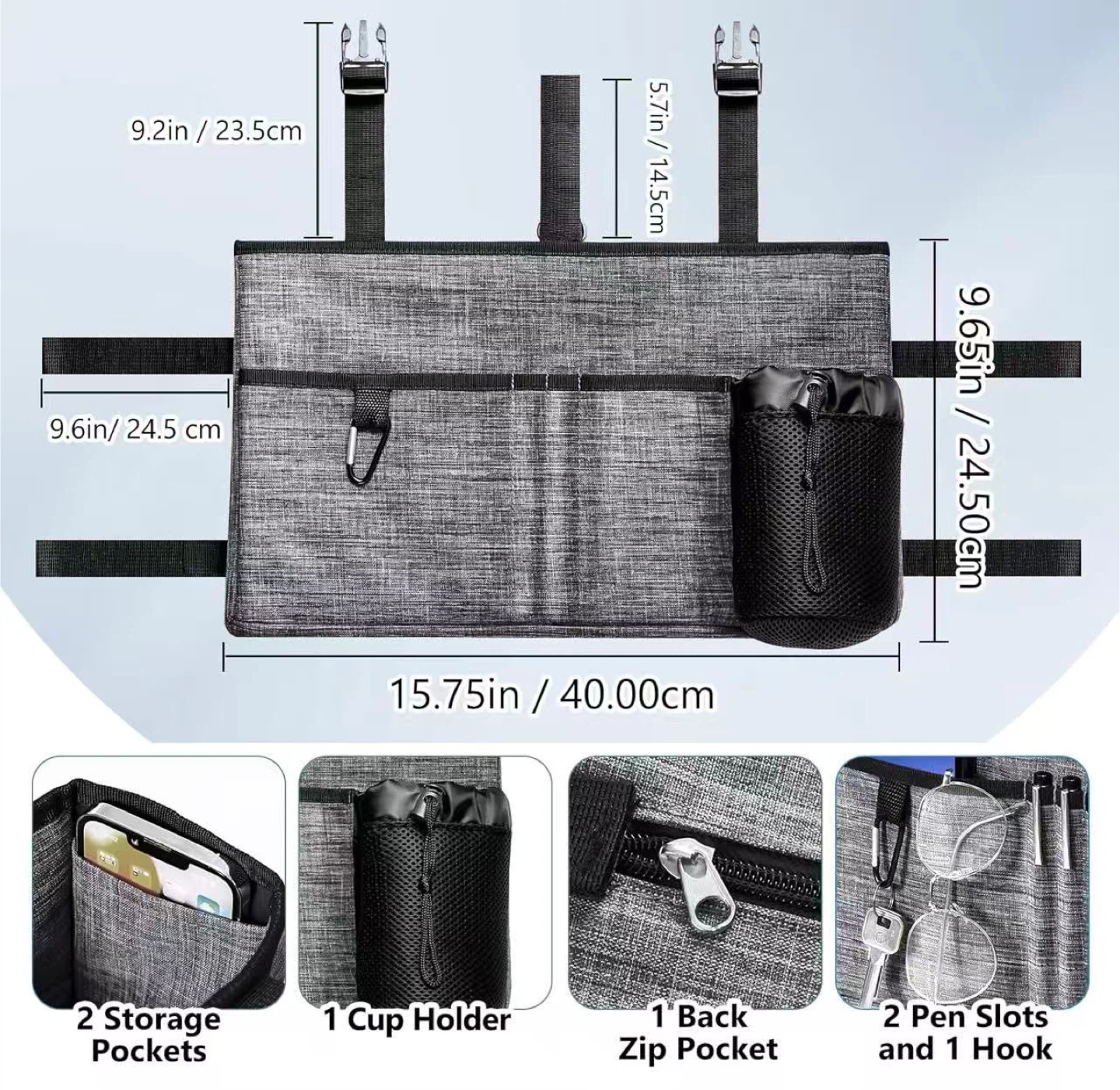 Walker Bag - Gray Premium Polyester Organizer - photo 2