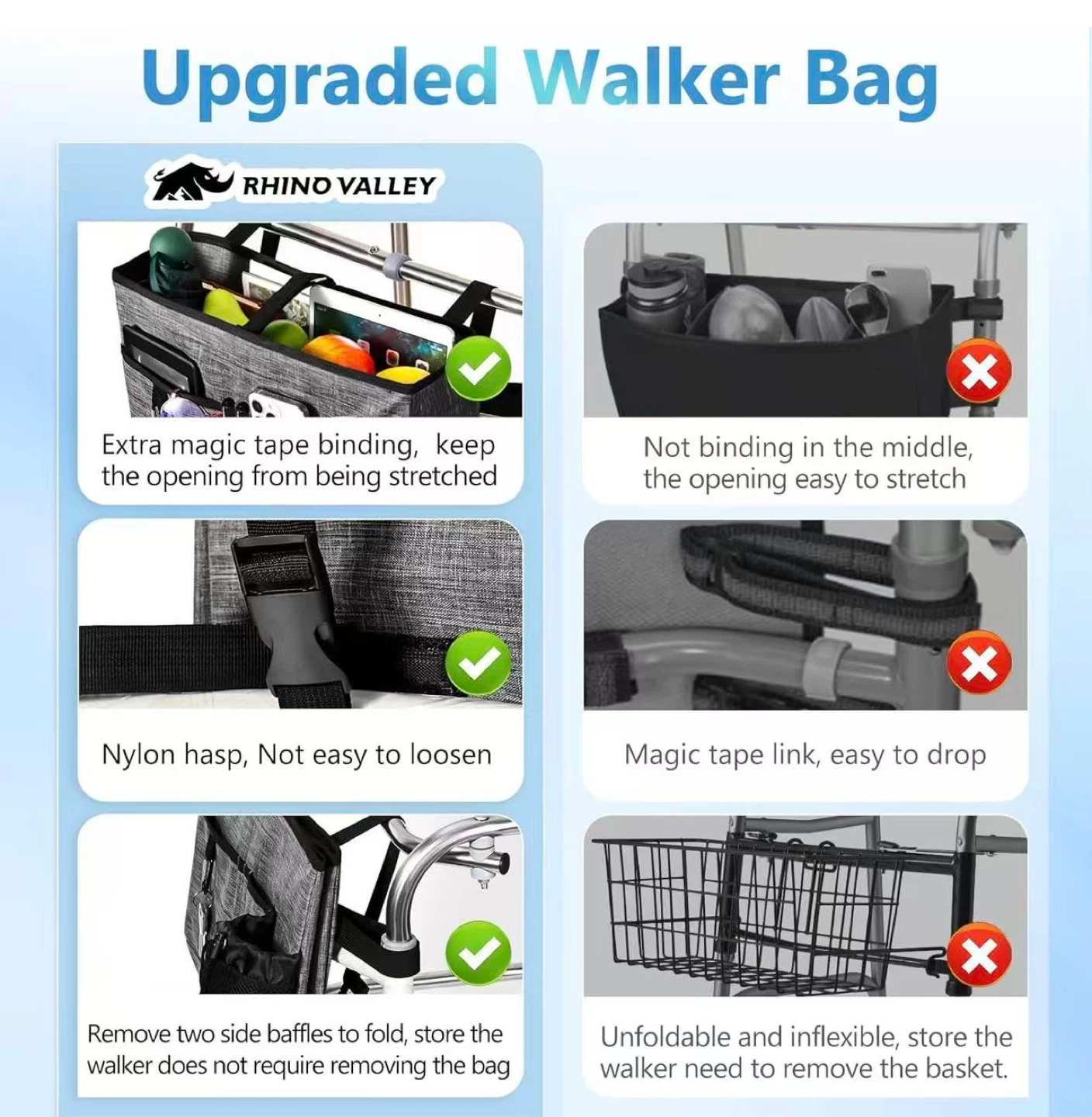 Walker Bag - Gray Premium Polyester Organizer - photo 4