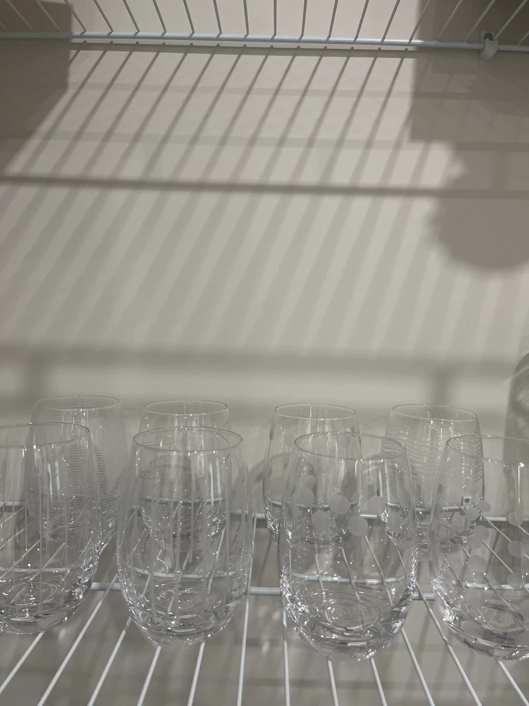 Set of 8 Clear Stemless Wine Glasses