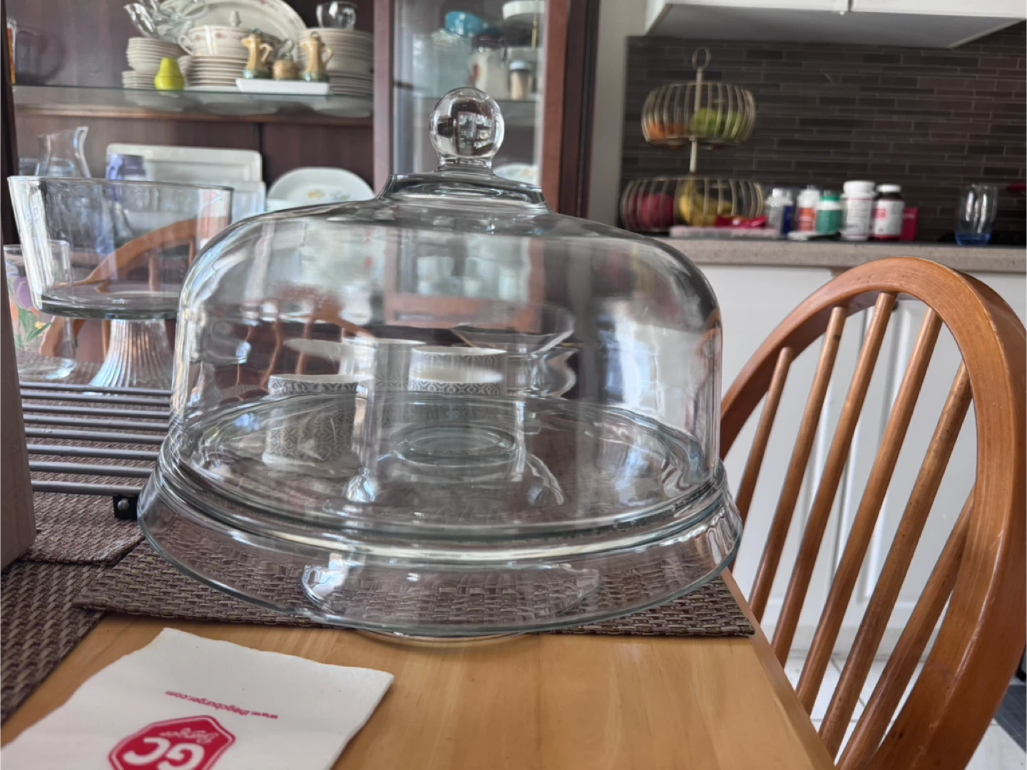 Glass Cake Stand with Dome Lid