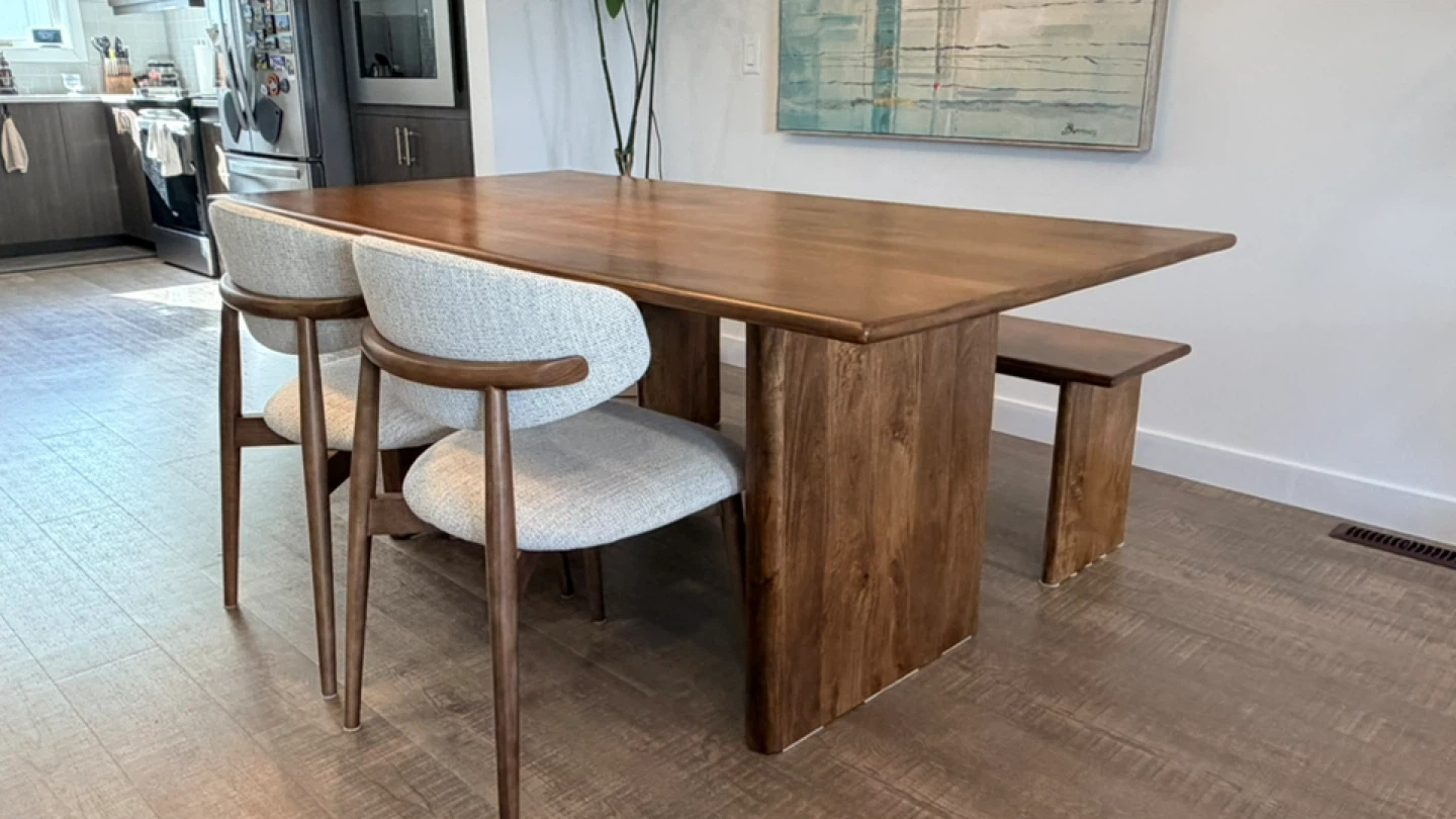 Modern Solid Wood Dining Set - Table, Bench & 2 Chairs - photo 4