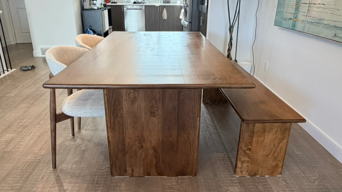 Modern Solid Wood Dining Set - Table, Bench & 2 Chairs - photo 3