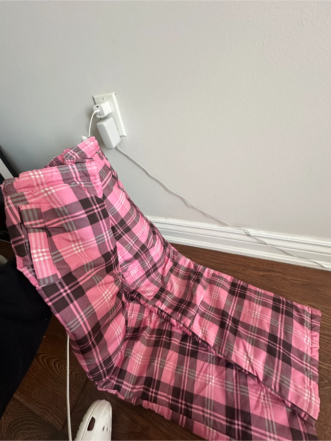 Pink Plaid Insulated Snow Pants - photo 3