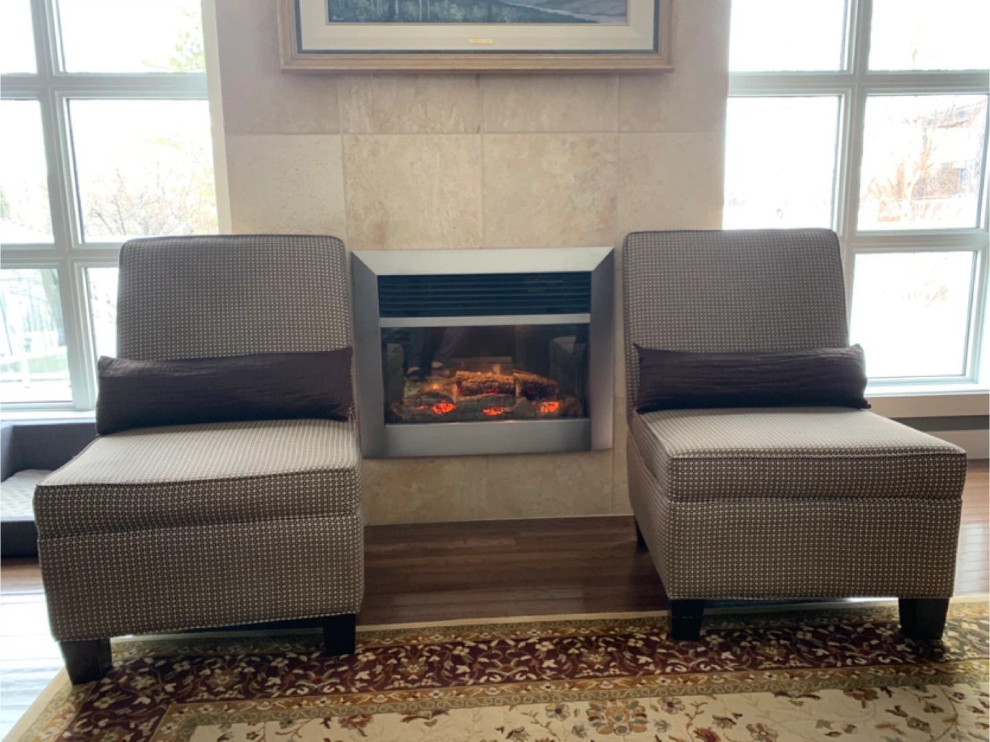 2 Accent Armchairs with Pillows