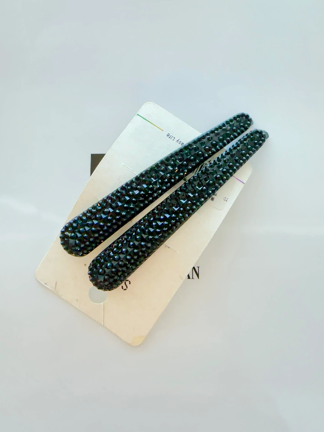 Sparkly Black Hair Clips (Set of 2)