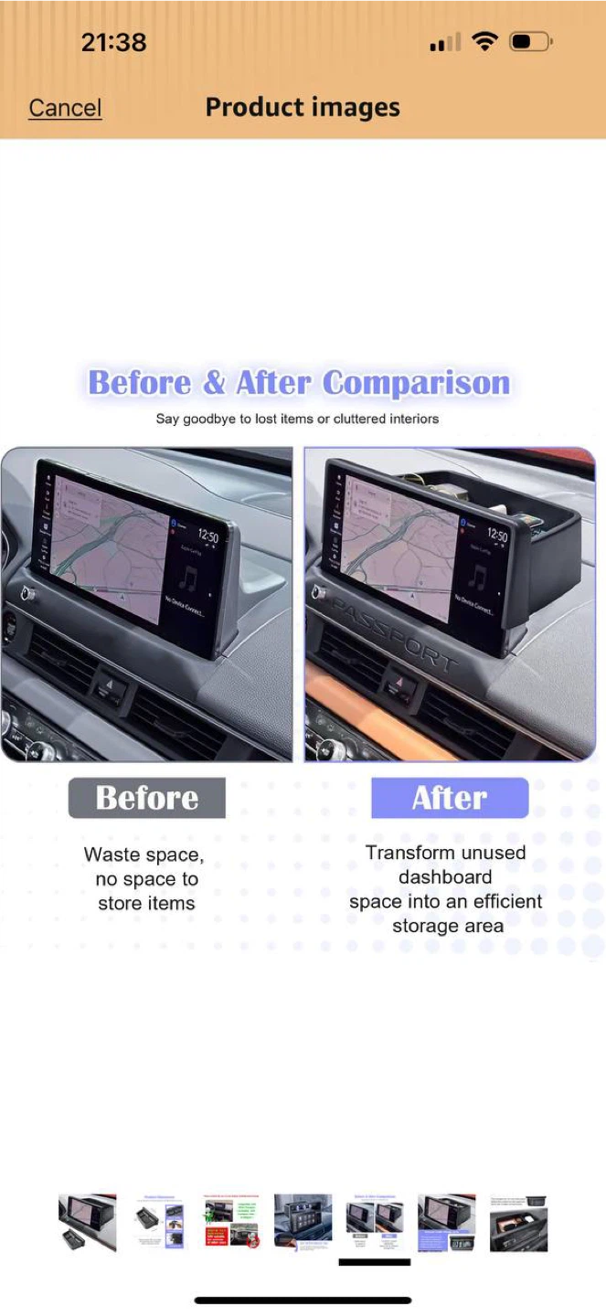 RUNROAD Dashboard Storage Organizer Tray for Honda - photo 5