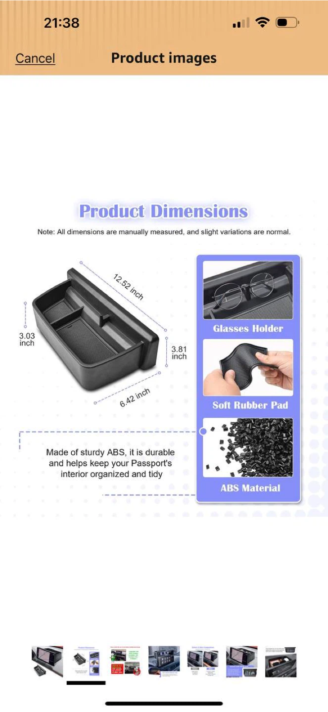 RUNROAD Dashboard Storage Organizer Tray for Honda - photo 2