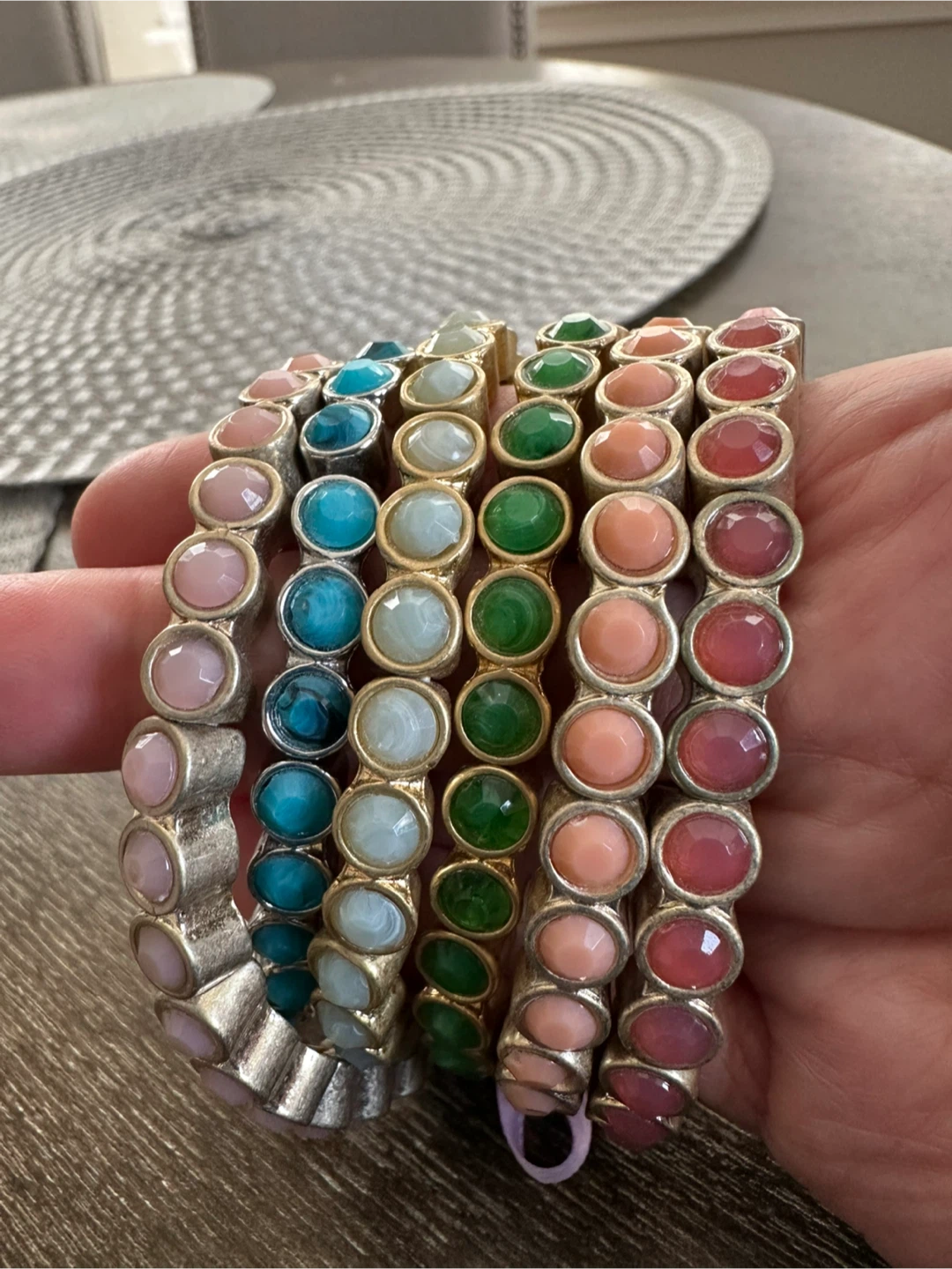 Set of 6 Beaded Stretch Bracelets ❤️ - photo 2