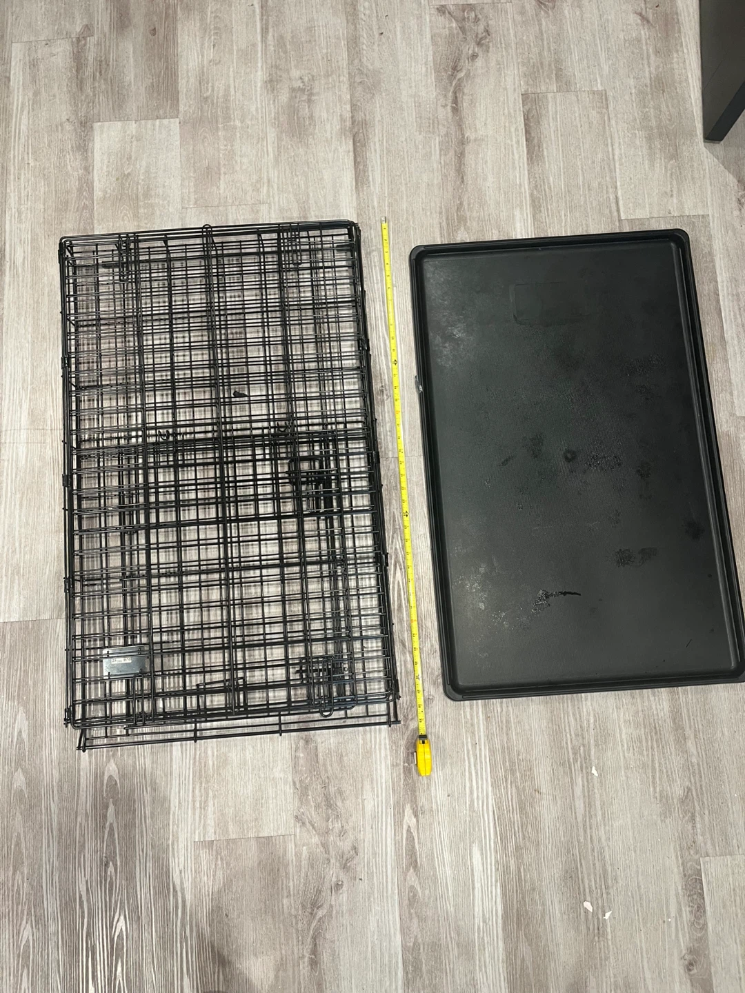 Black Metal BIG Dog Crate with Tray - photo 2