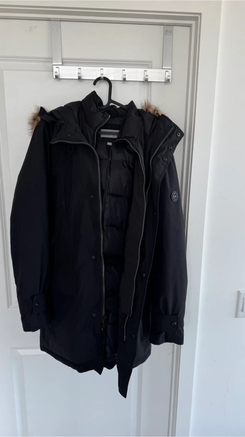 Michael Kors Black Parka Jacket Size M
