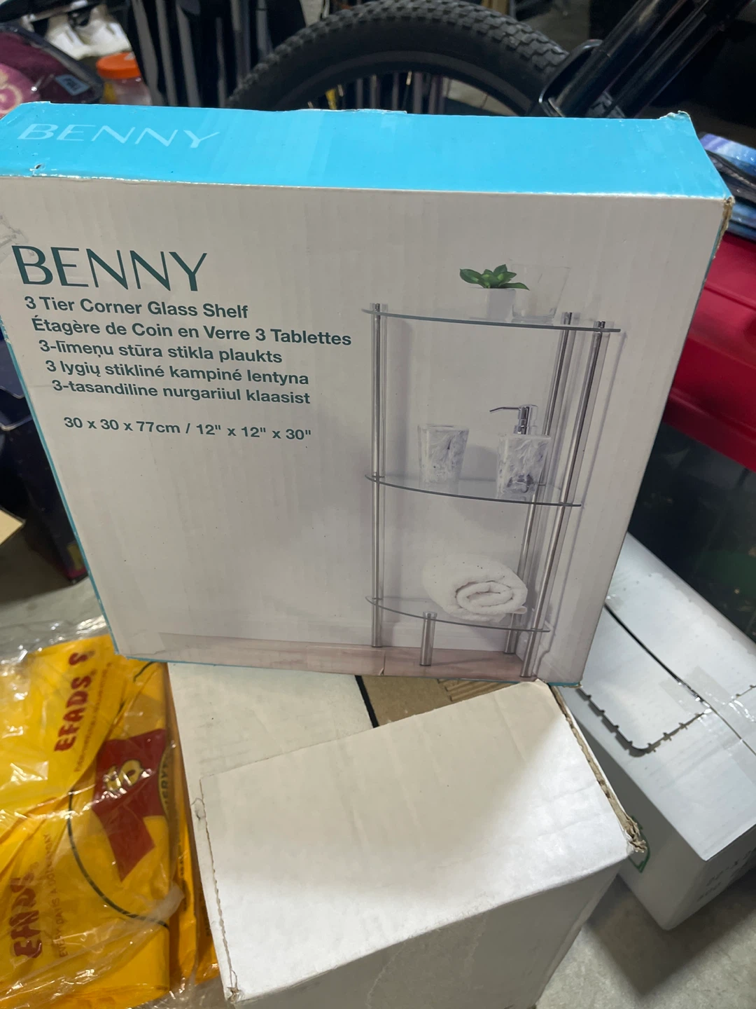 BENNY 3 Tier Corner Glass Shelf - photo 2