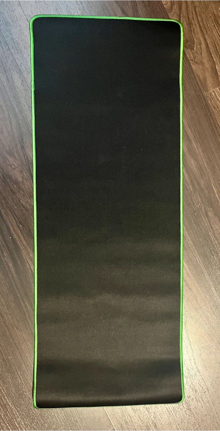 Black Gaming Mouse Pad with Green Trim - photo 2