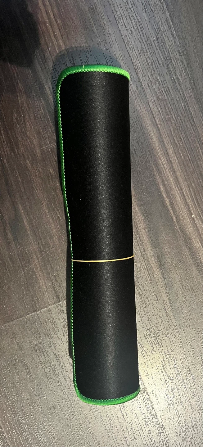 Black Gaming Mouse Pad with Green Trim