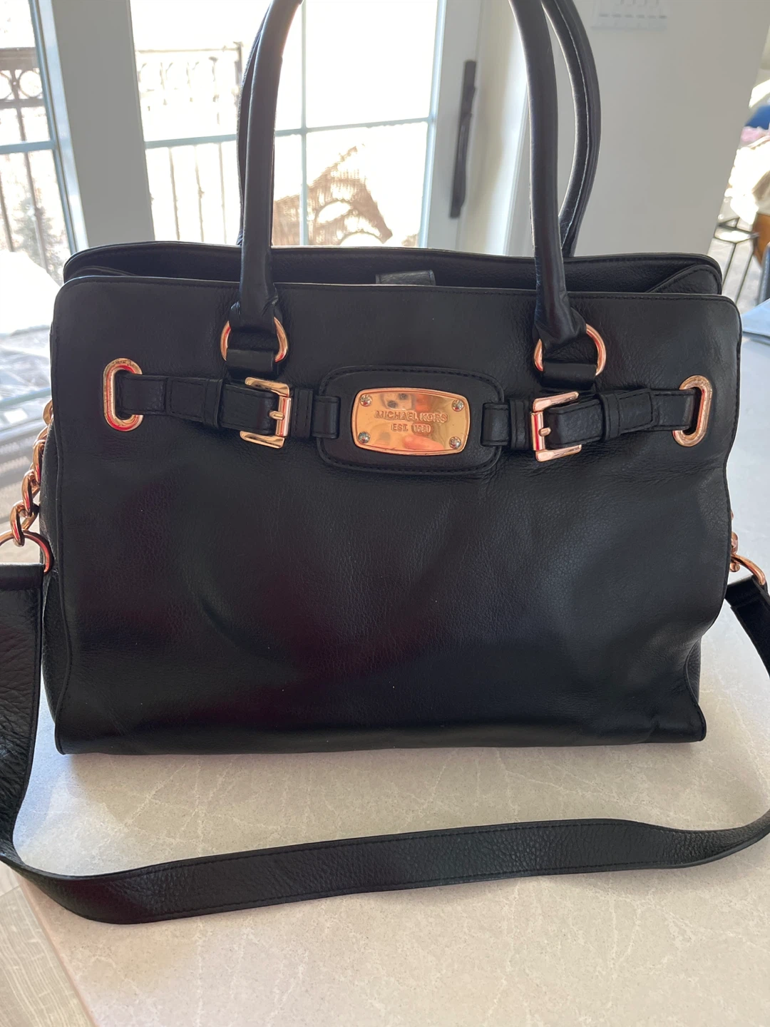 Michael Kors Black Leather Tote Bag❤️