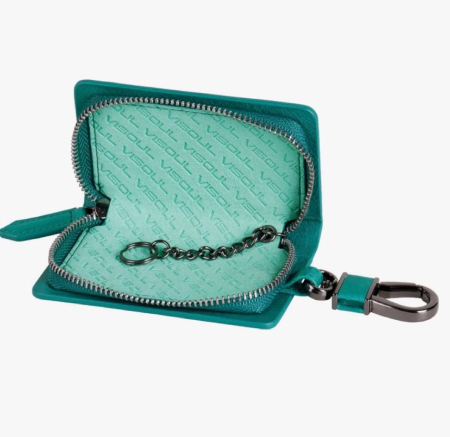 VISOUL Teal Leather Key Holder Pouch 🧡 - photo 3