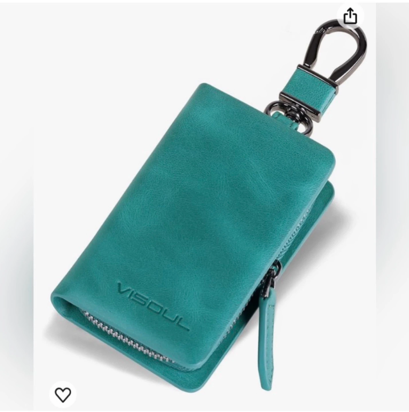 VISOUL Teal Leather Key Holder Pouch 🧡