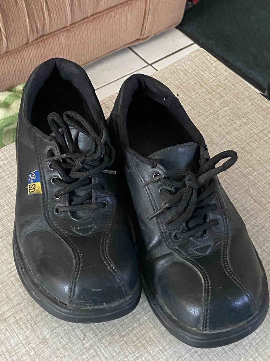 Black Leather "SD" Work Shoes
