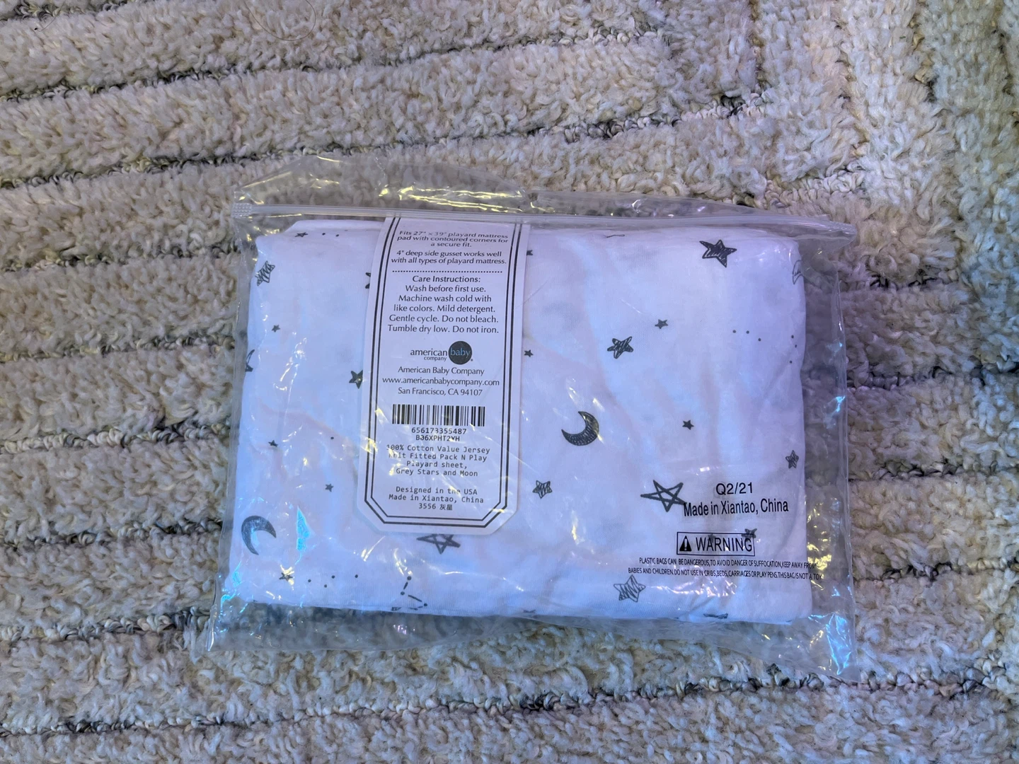 American Baby Company 100% Cotton Playard Sheet White Stars/Moon - photo 2