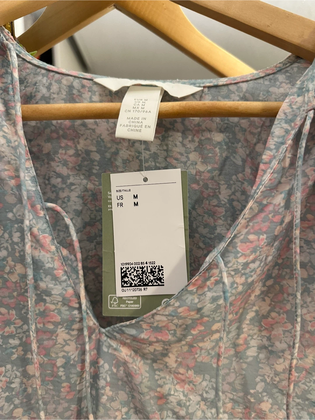 H&M Floral Print Long Sleeve Blouse Size M - photo 2
