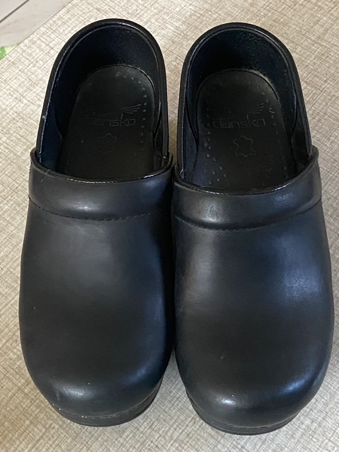 Dansko Black Leather Clogs