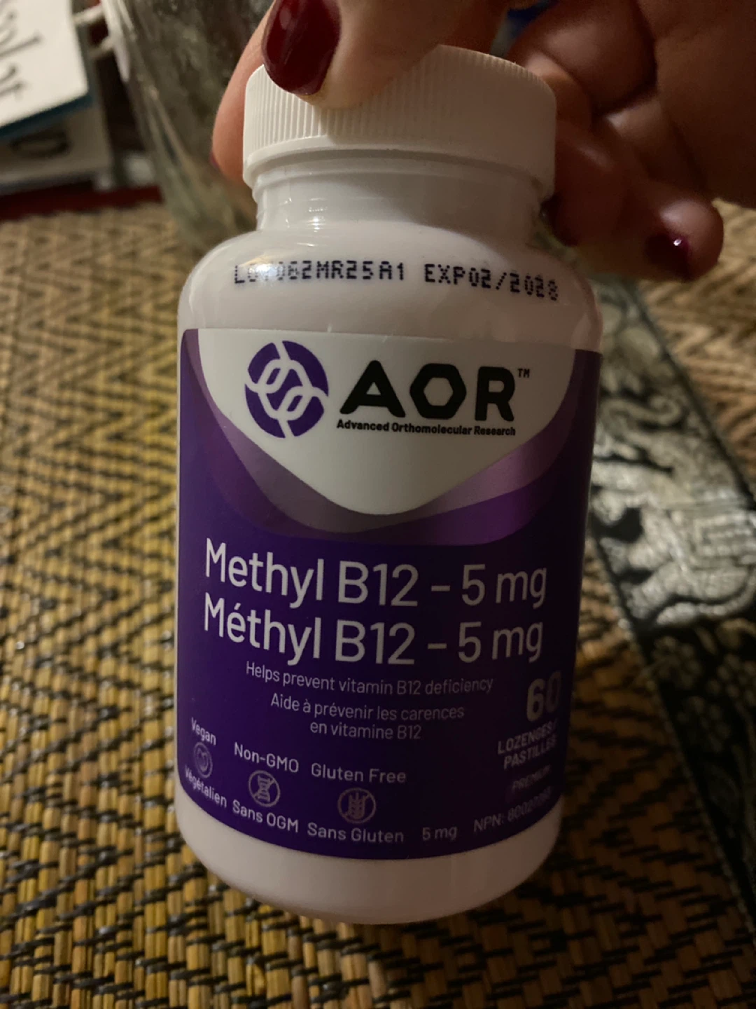 AOR Methyl B12 5mg Lozenges - 60 Count 🧡