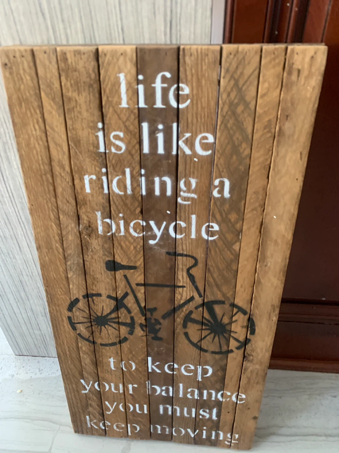 Wooden Wall Art  - Life is Like Riding a Bicycle