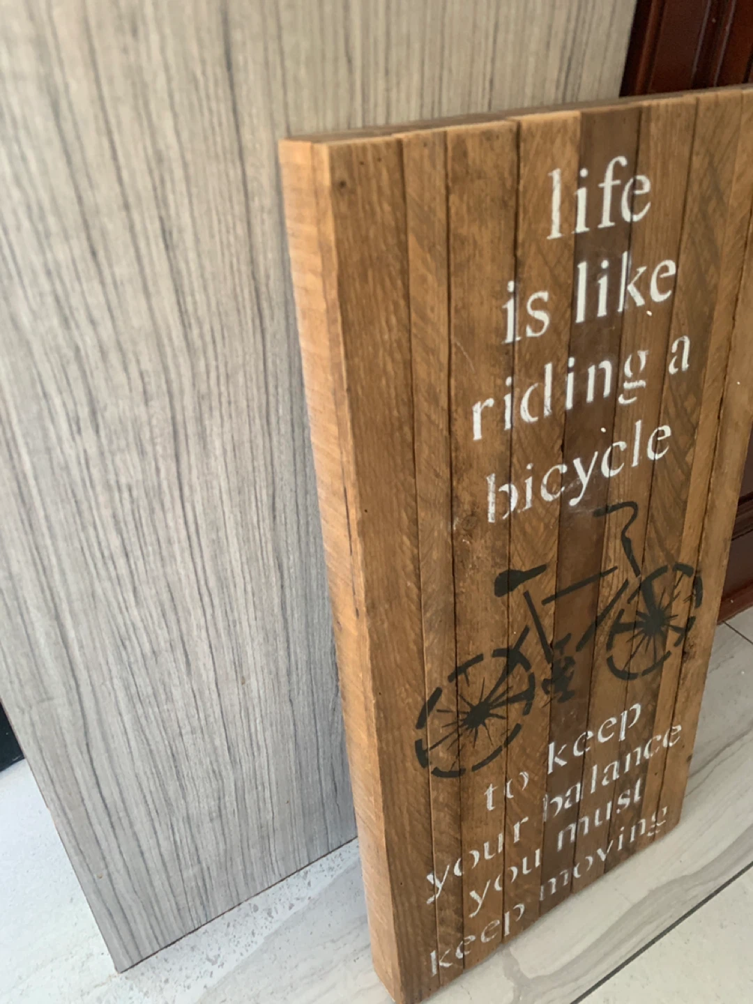 Wooden Wall Art  - Life is Like Riding a Bicycle - photo 2