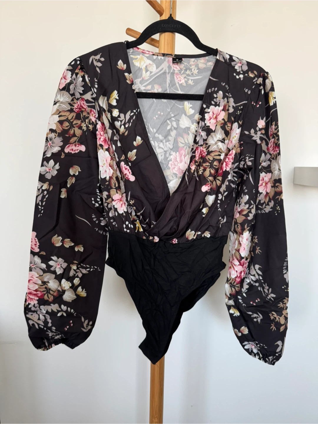 Women's Floral Print Long Sleeve Bodysuit - photo 2