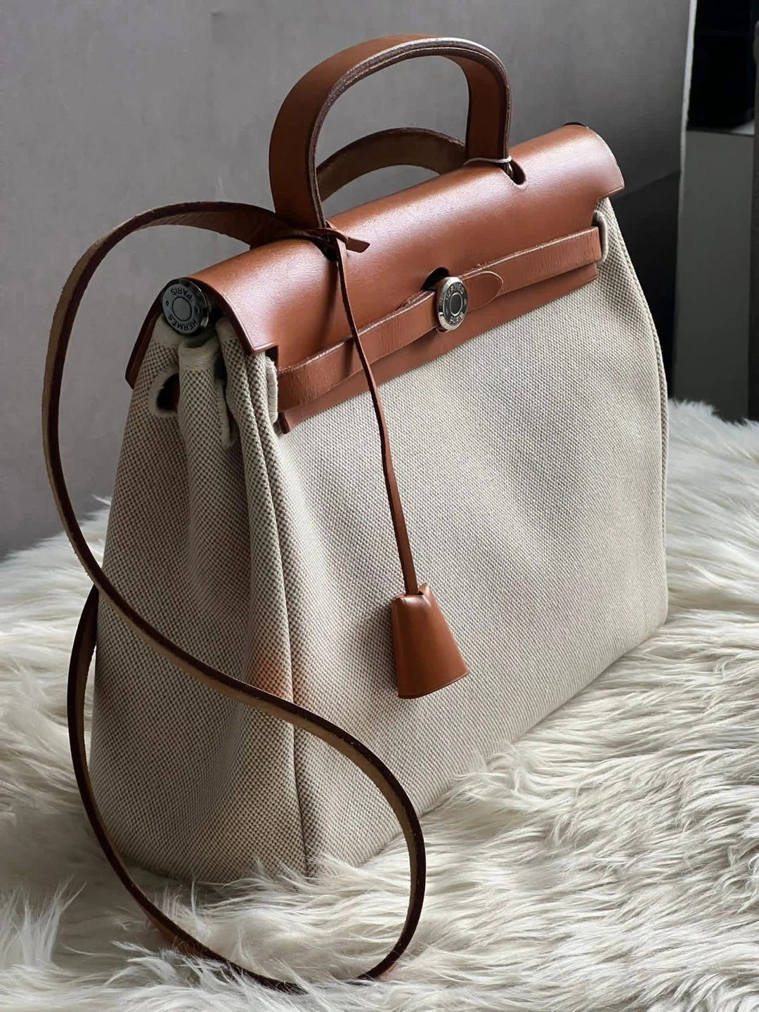🎀 PRE-LOVED 🎀 Hermes Vintage Herbag 31 2-in-1 Bag - photo 3