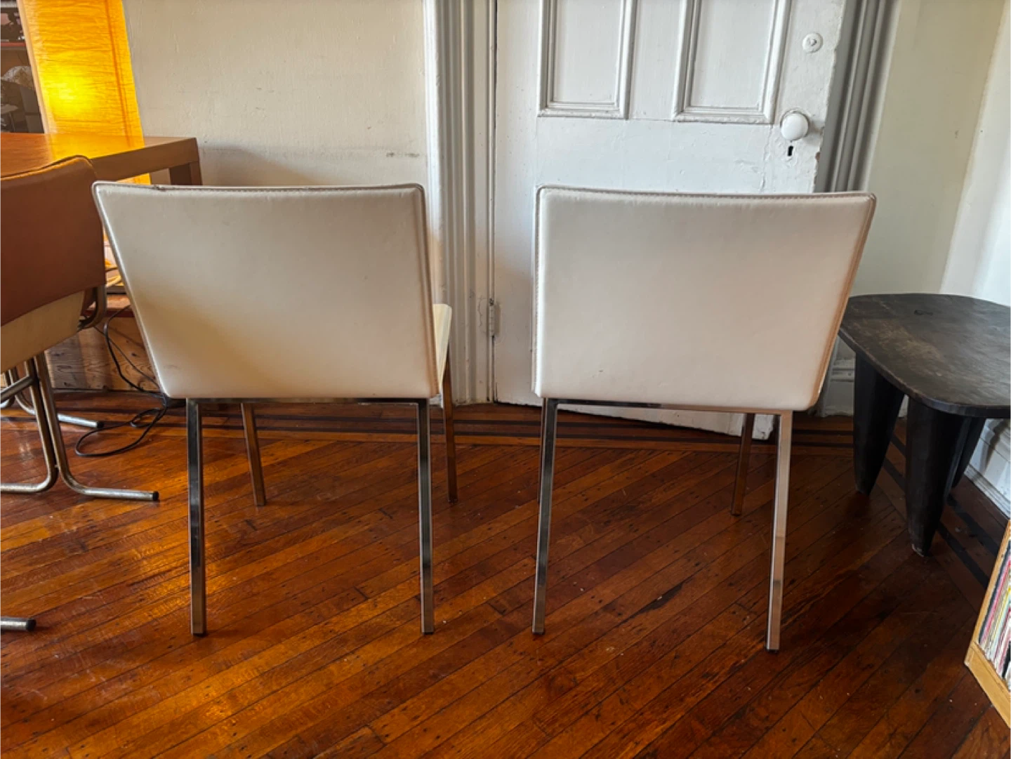 CB2 white dining chairs (x 2) - photo 2