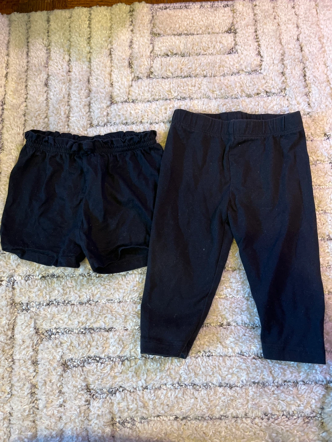 Black Baby Shorts and Leggings Set