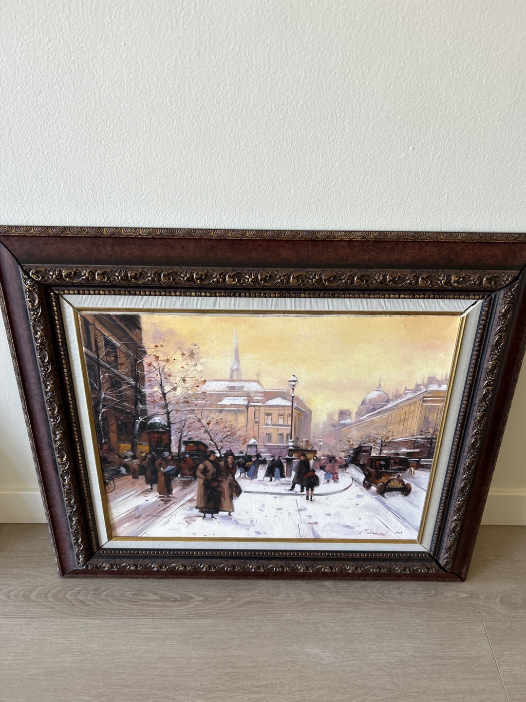 Framed paris Scene oil Painting
