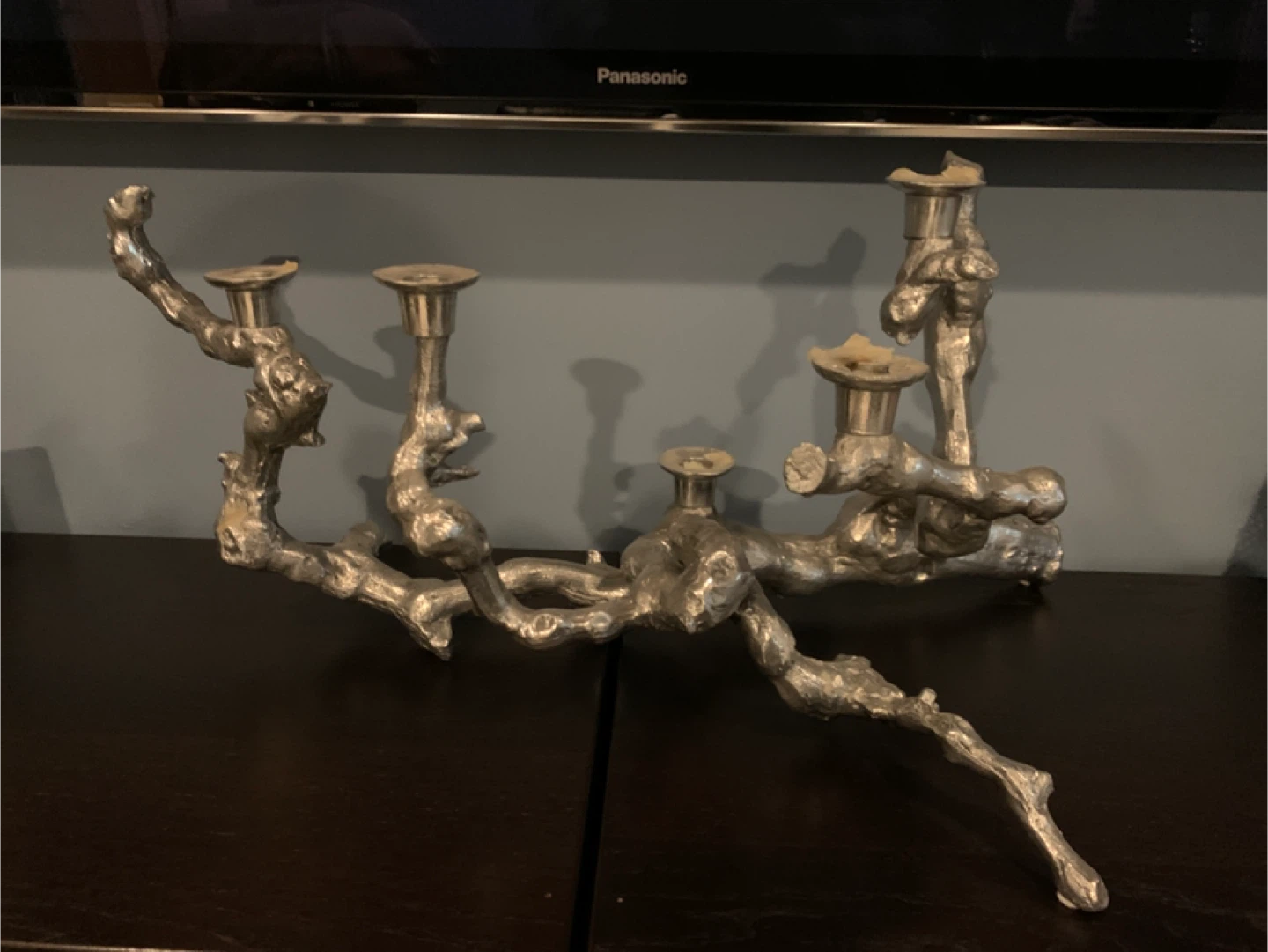 Silver Branch Tea light Candlestick Holder
