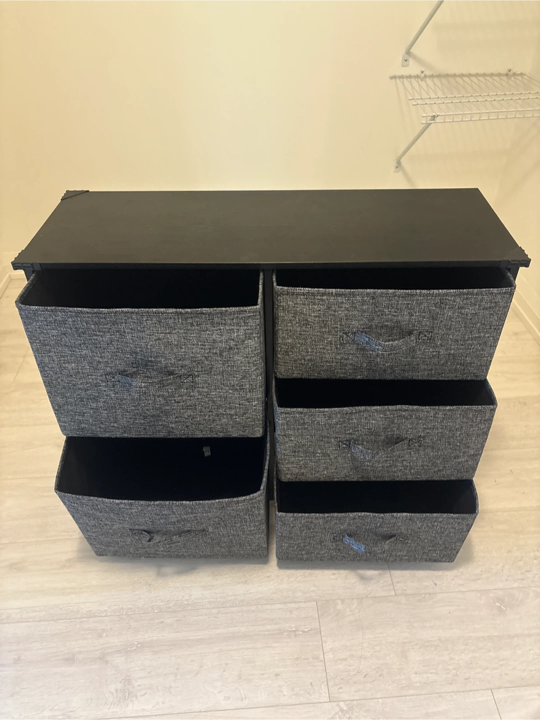 Black 6-Drawer Fabric Dresser - photo 2