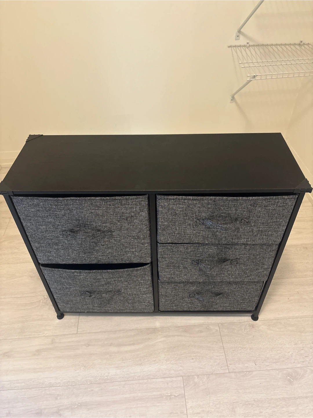 Black 6-Drawer Fabric Dresser