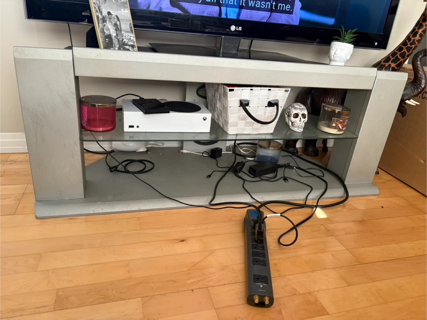 TV Stand with Glass Shelves - photo 3