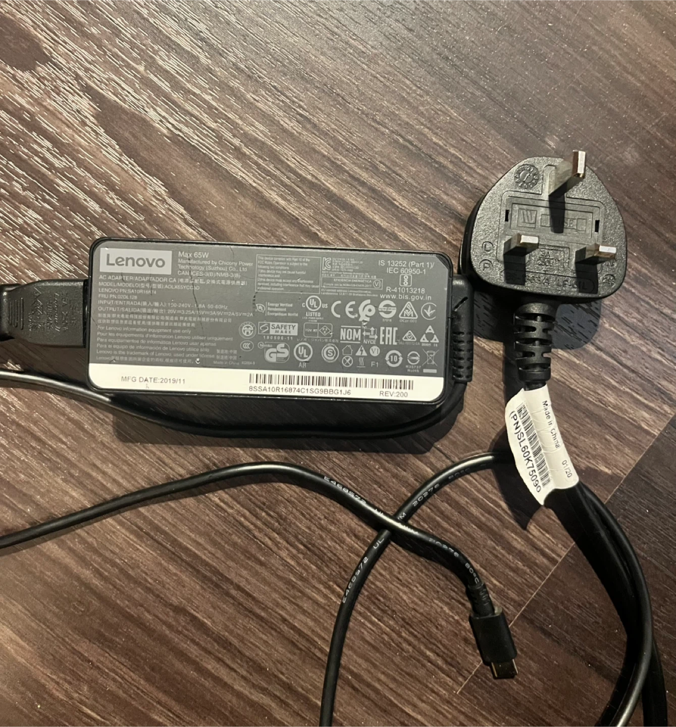 Lenovo Max 65W AC Adapter Charger