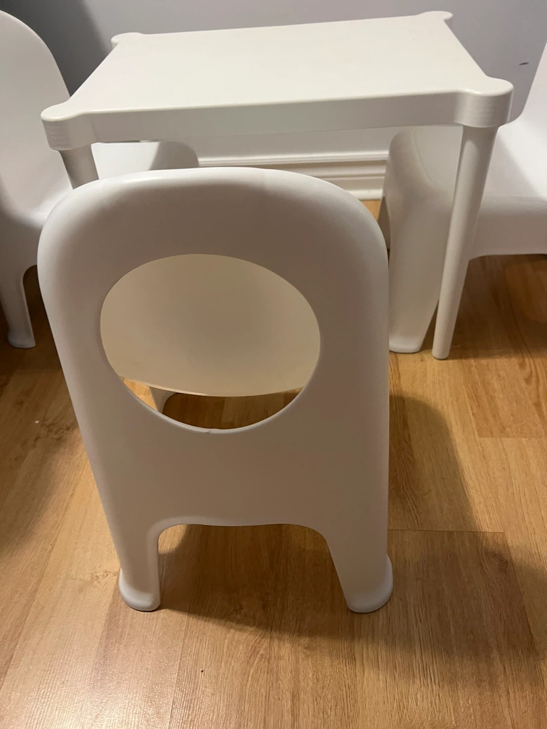 White Kids Plastic Table and Chair Set