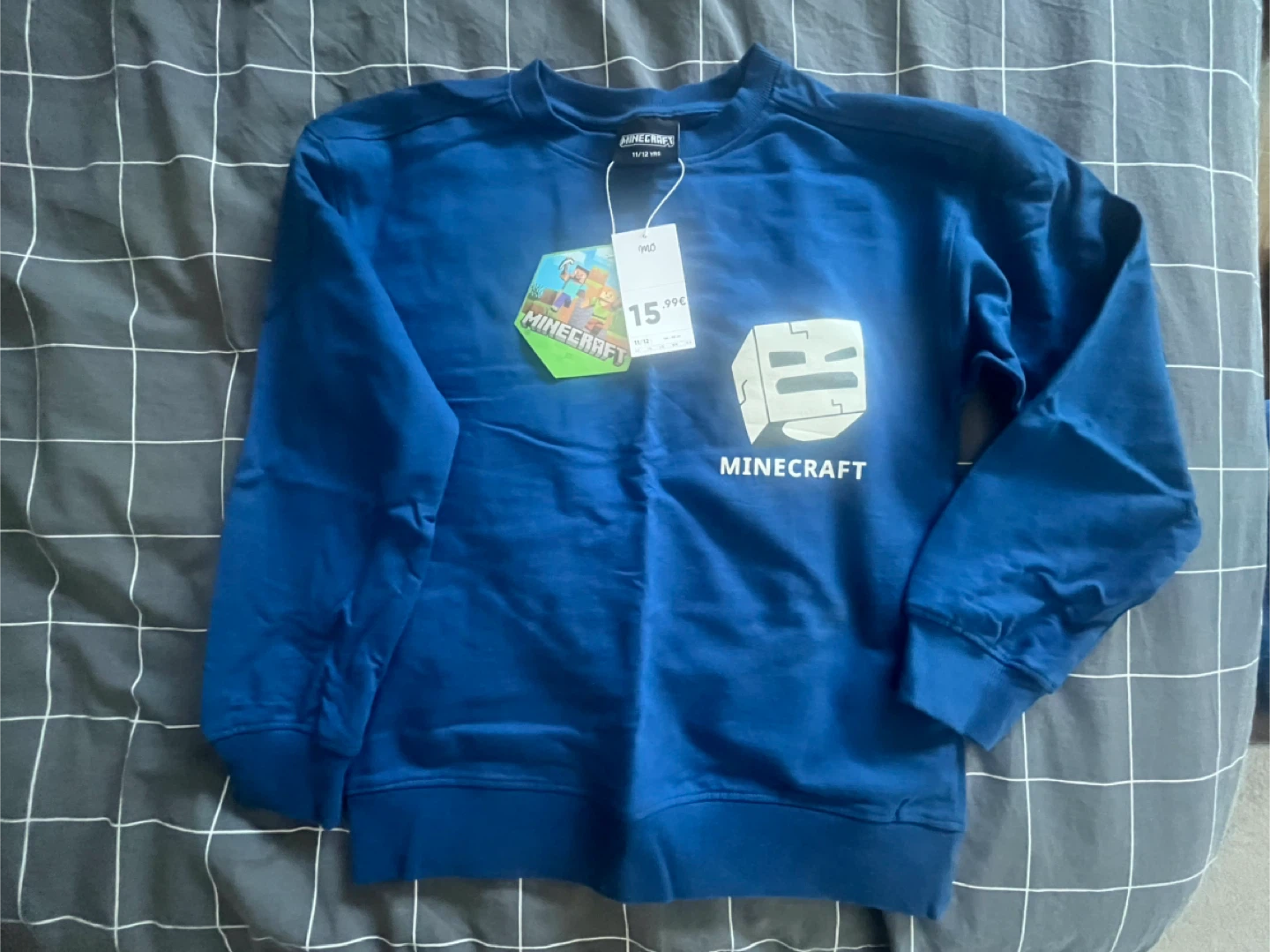 Minecraft Boys Blue Sweatshirt 11-12 YRS
