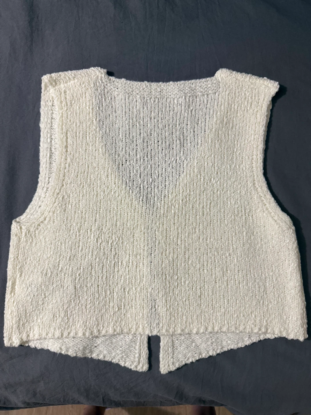 SHEIN White Knit Button-Up Vest - Size S - photo 4