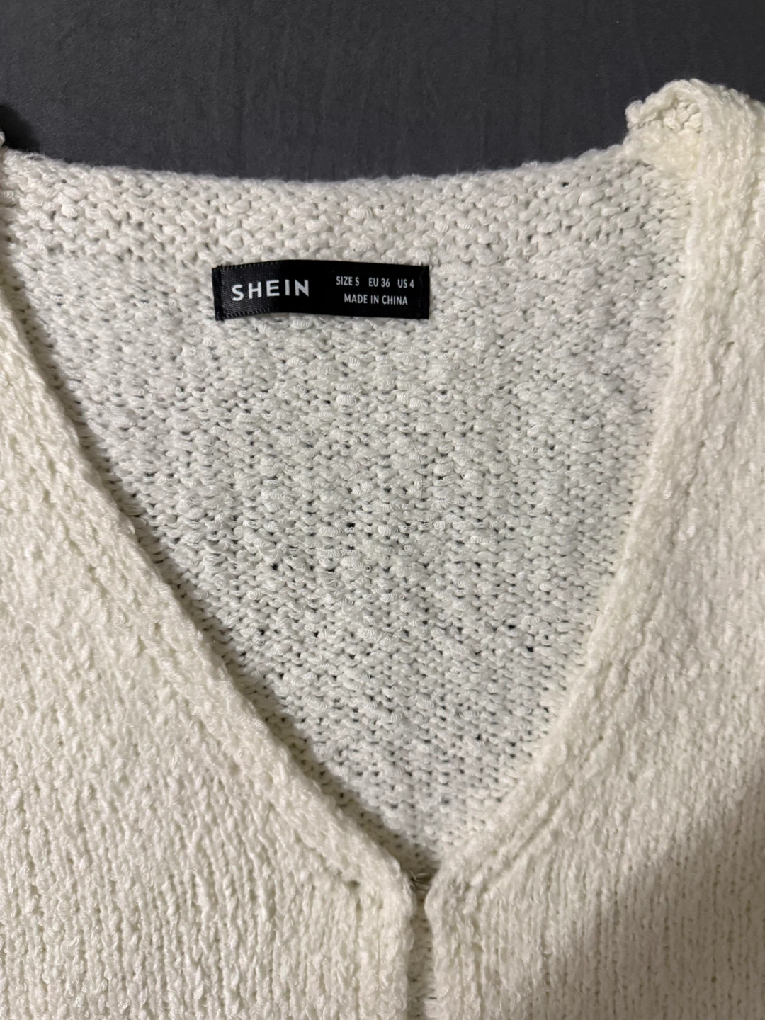 SHEIN White Knit Button-Up Vest - Size S - photo 3