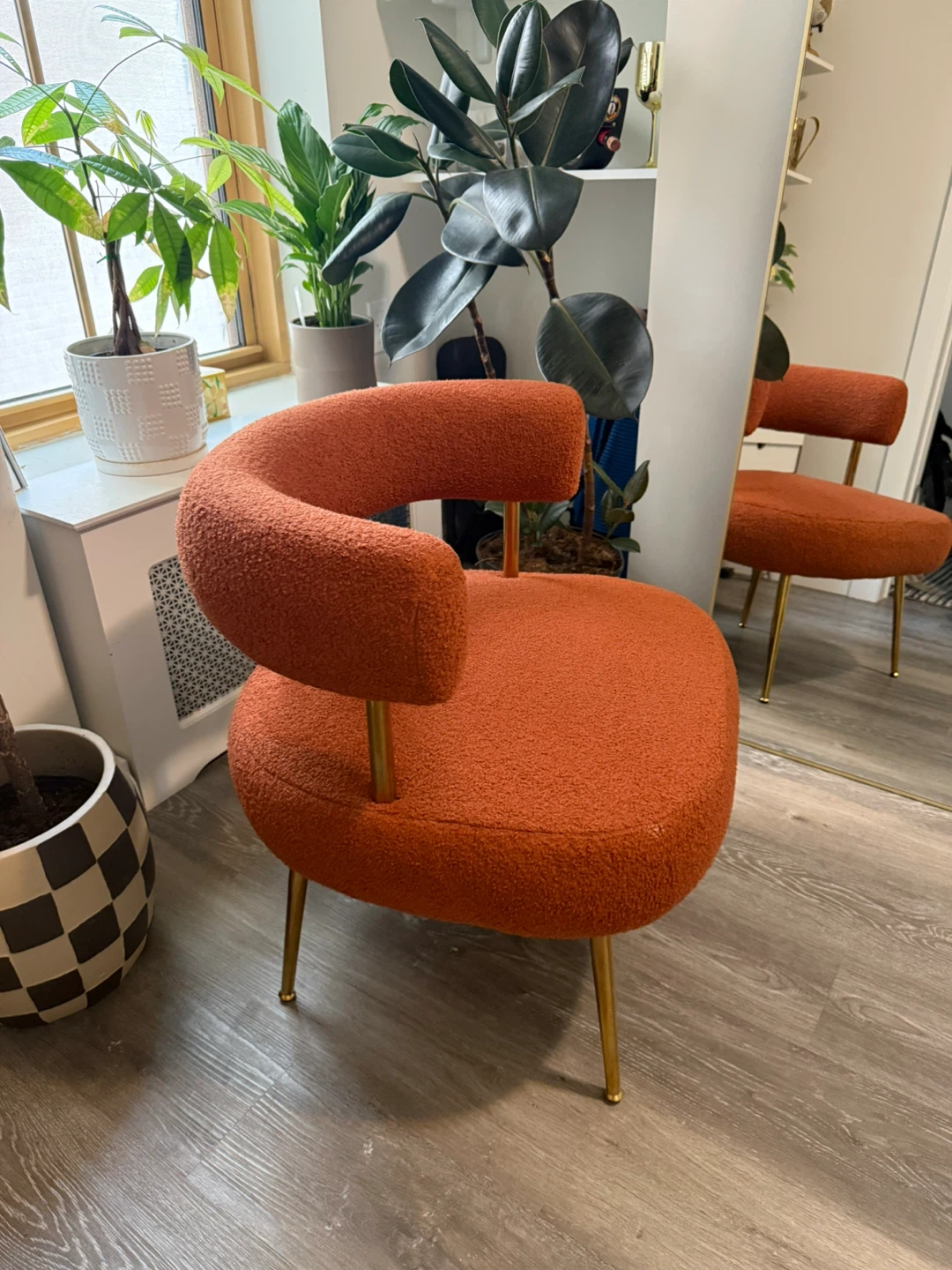 Bouclé Accent Chair - Orange
