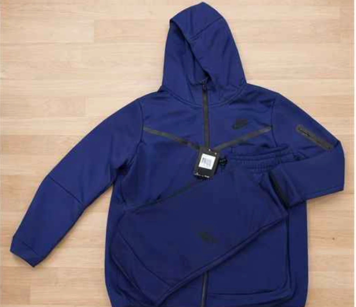 Nike Tech Fleece Full Zip Hoodie and Jogger Set - Navy Blue - photo 2