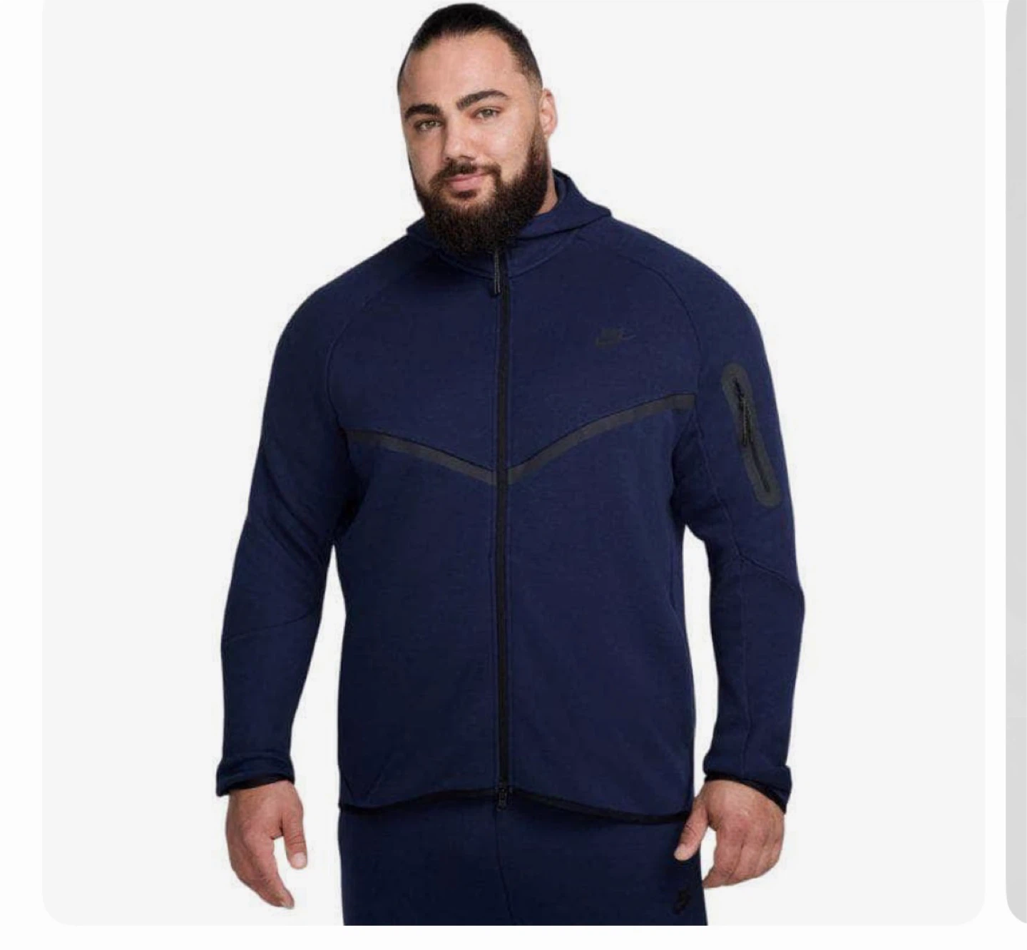 Nike Tech Fleece Full Zip Hoodie and Jogger Set - Navy Blue - photo 4