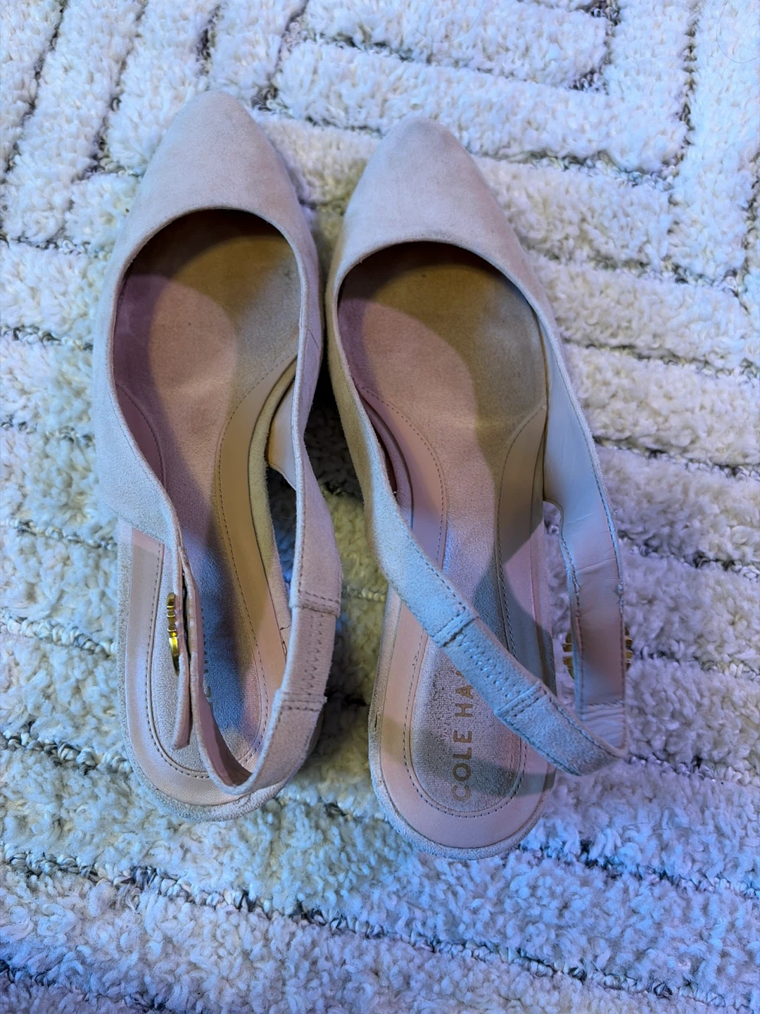 Cole Haan Beige Nude Suede Slingback Heels - photo 2