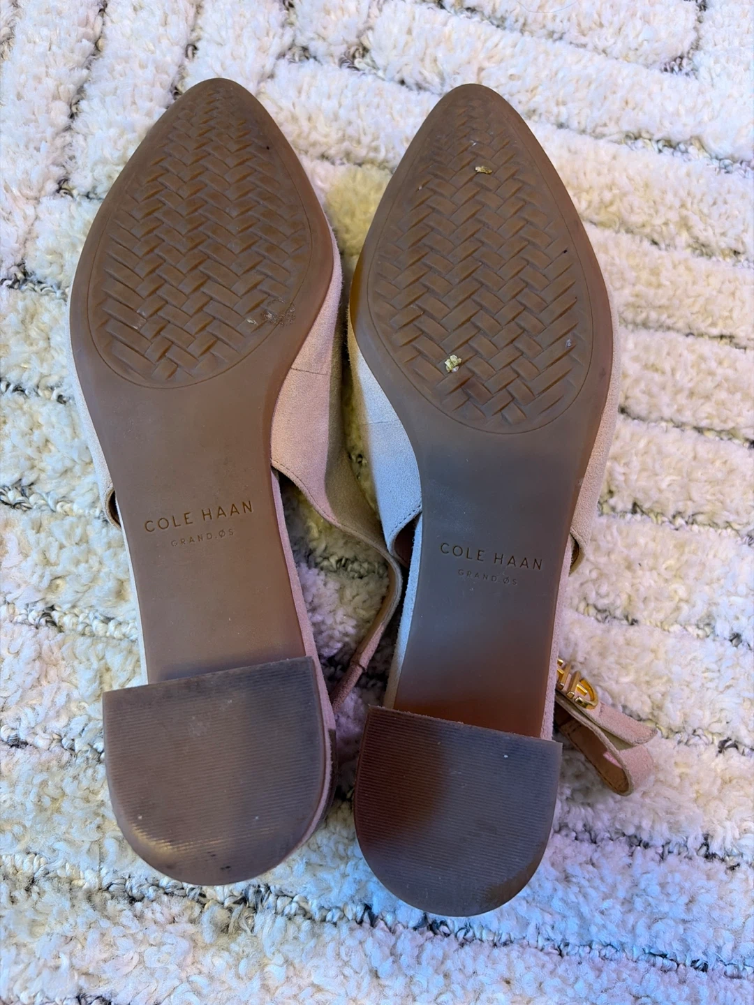 Cole Haan Beige Nude Suede Slingback Heels - photo 4
