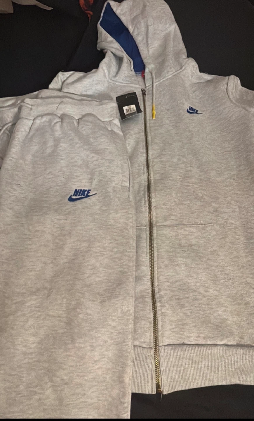 Nike Full Zip Hoodie and Jogger Set - Light Grey - photo 3