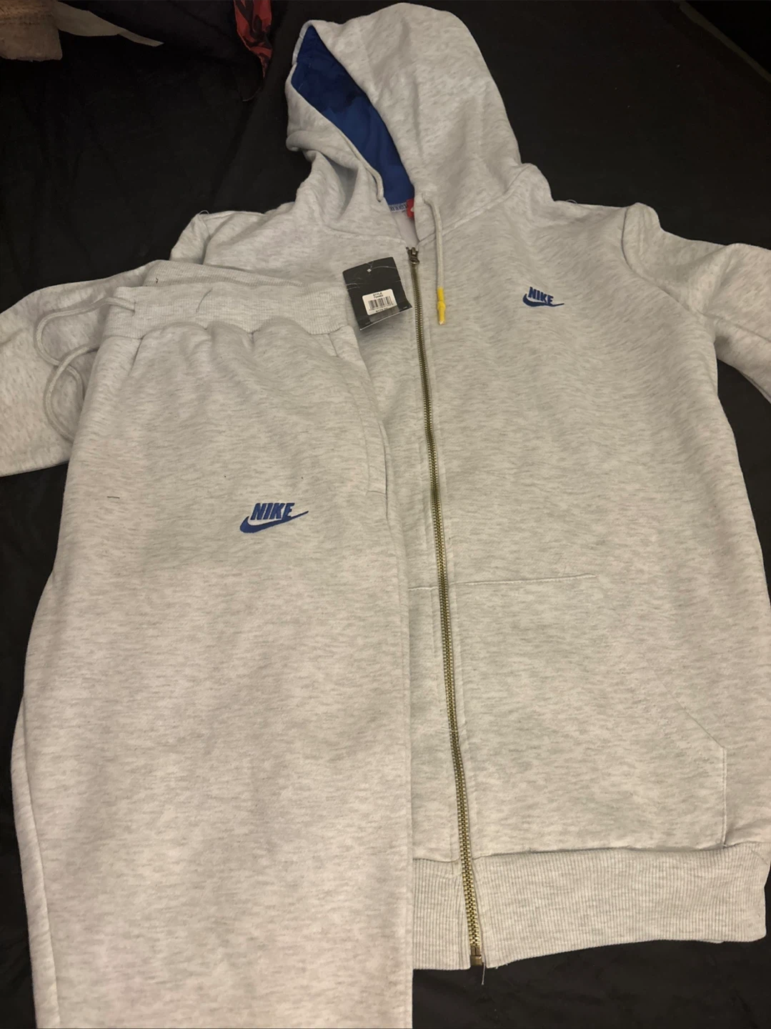 Nike Full Zip Hoodie and Jogger Set - Light Grey - photo 2
