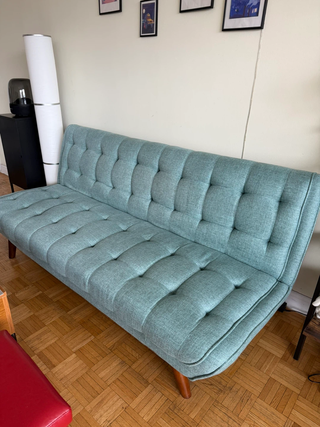 Light Teal Tufted Sofa Bed - photo 3